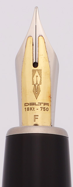 Delta Titanio Ti 22 Fountain Pen (1982) - Black w Chrome Trim and